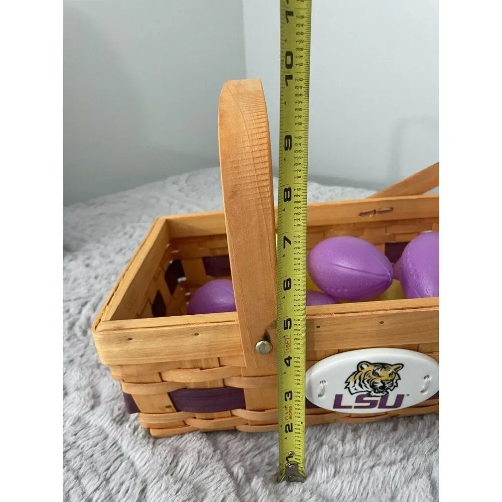 LSU Themed Party Supplies Pack, Basket. Balls, Clappers, Shaker, Pins, Stickers